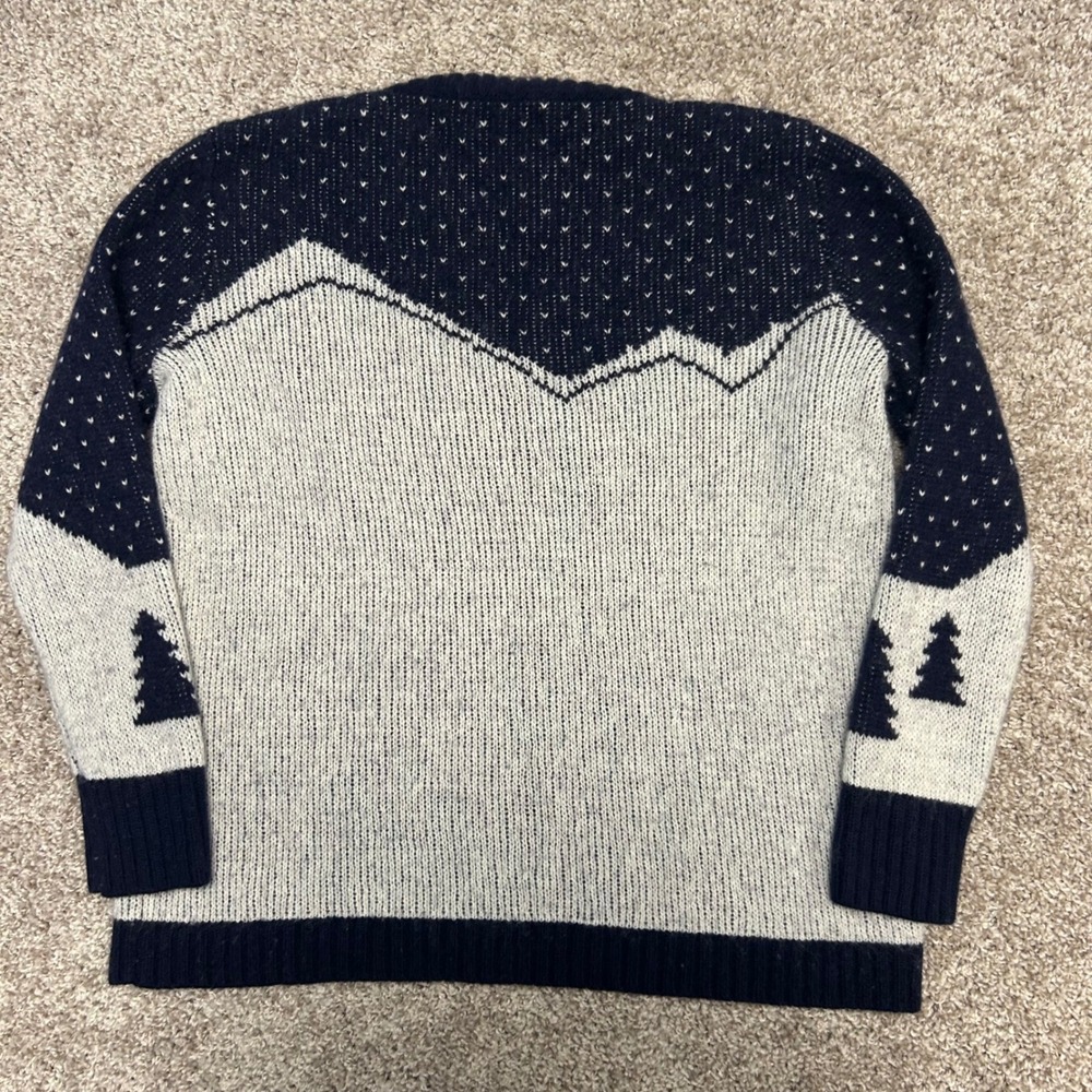 J.Crew Ski Sweater Women Small Wool Blend Mountain Chalet Winter Nordic Navy - Picture 8 of 8